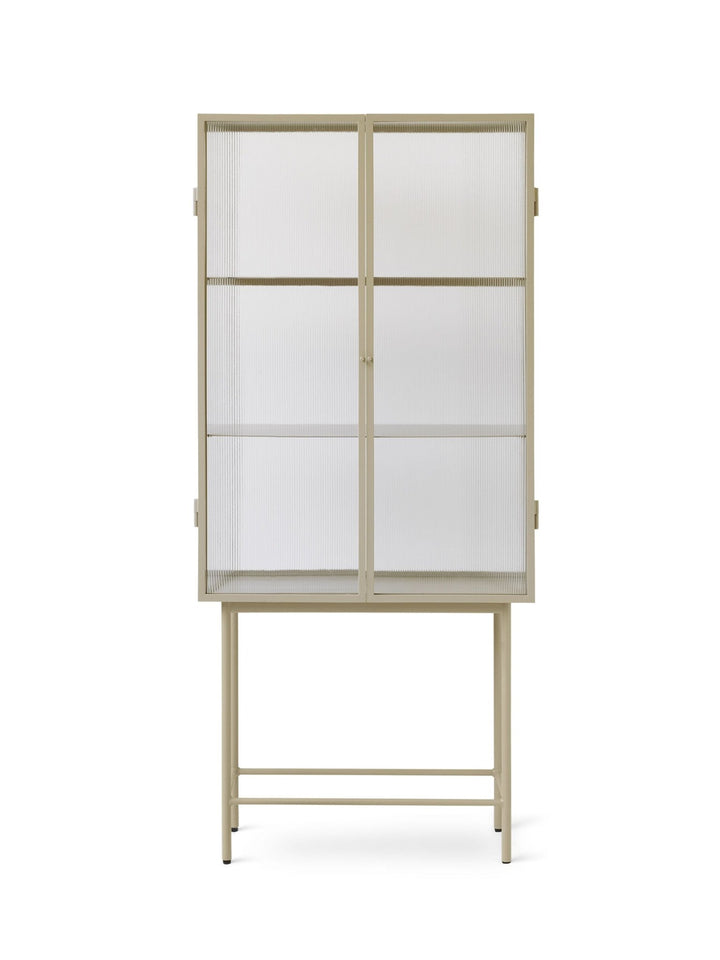 Haze Vitrine - Reeded Glass - Ferm Living - Storage + Organization - Cashmere - HORNE