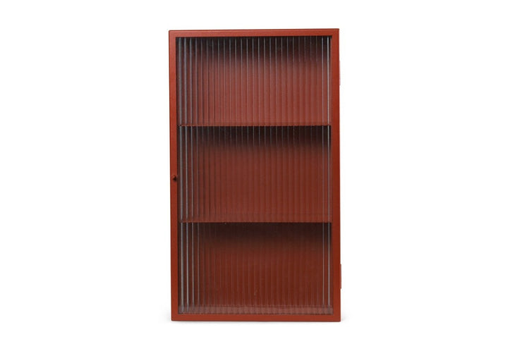 Haze Wall Cabinet - Ferm Living - Storage + Organization - Oxide Red - Reeded - HORNE