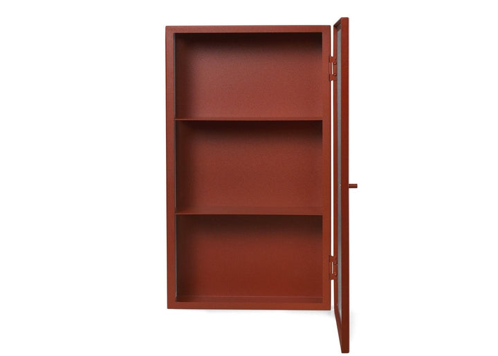 Haze Wall Cabinet - Ferm Living - Storage + Organization - Oxide Red - Reeded - HORNE