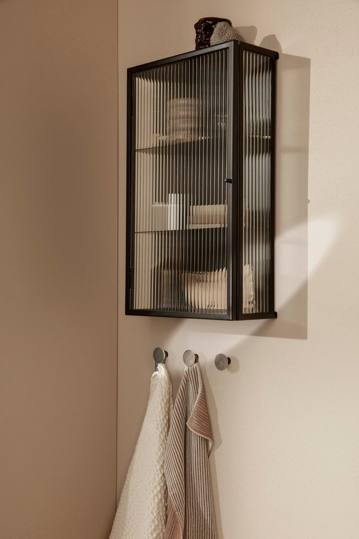 Haze Wall Cabinet - Ferm Living - Storage + Organization - Oxide Red - Reeded - HORNE