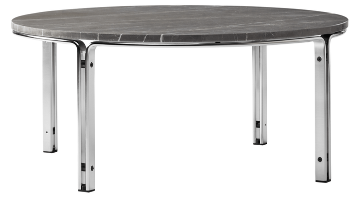 HB 110 Coffee Table - Lange Production - Tables - 35" Dia. - Marble - Stainless Steel - HORNE