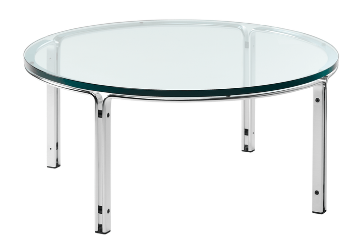 HB 110 Coffee Table - Lange Production - Tables - 35" Dia. - Glass - Stainless Steel - HORNE