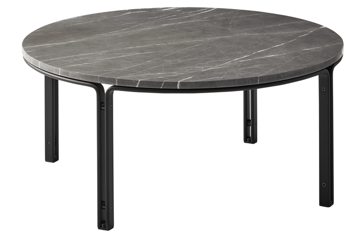 HB 110 Coffee Table - Lange Production - Tables - 35" Dia. - Marble - Black - HORNE