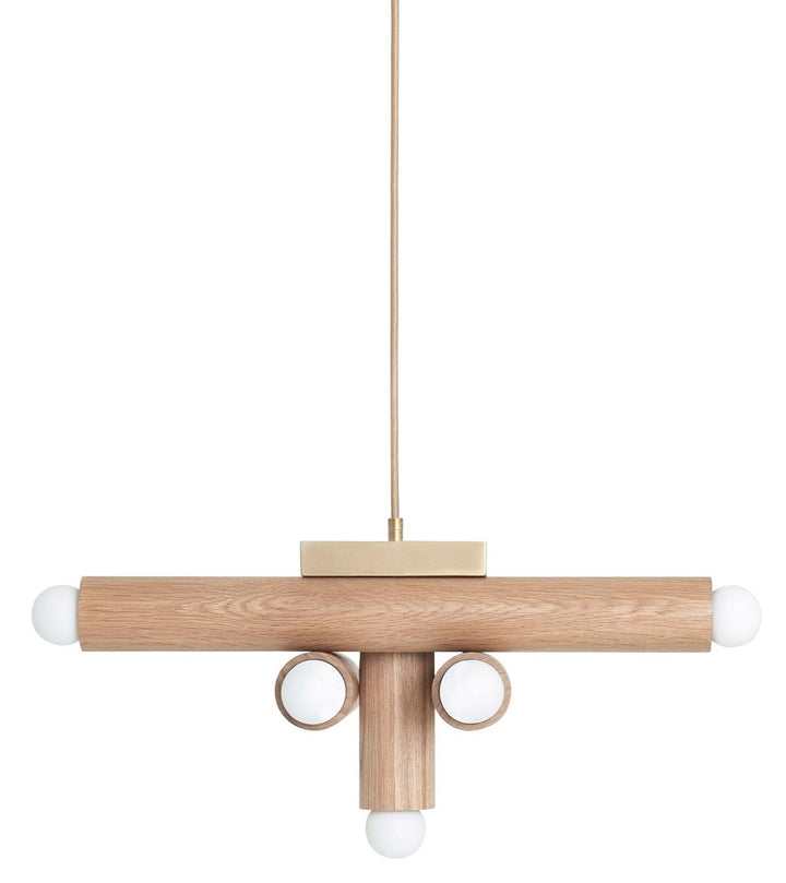 Hieroglyph Pendant - Workstead - Pendants - Natural Oak - Hewn Brass + Beige Cord - HORNE