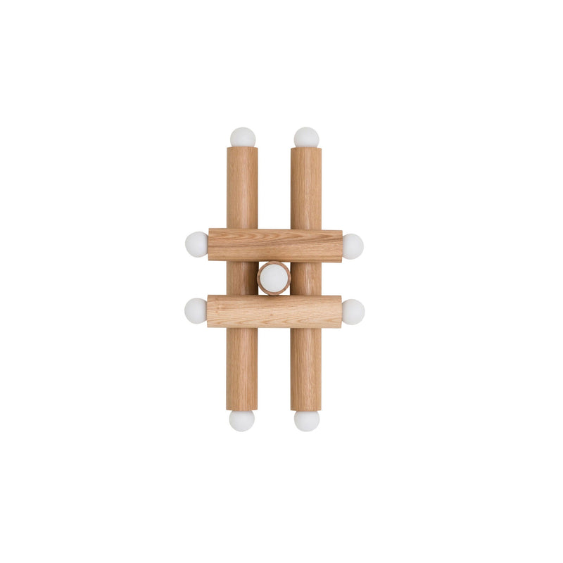 Hieroglyph Sconce - Workstead Wall Sconces - Natural Oak - Hewn Brass - HORNE