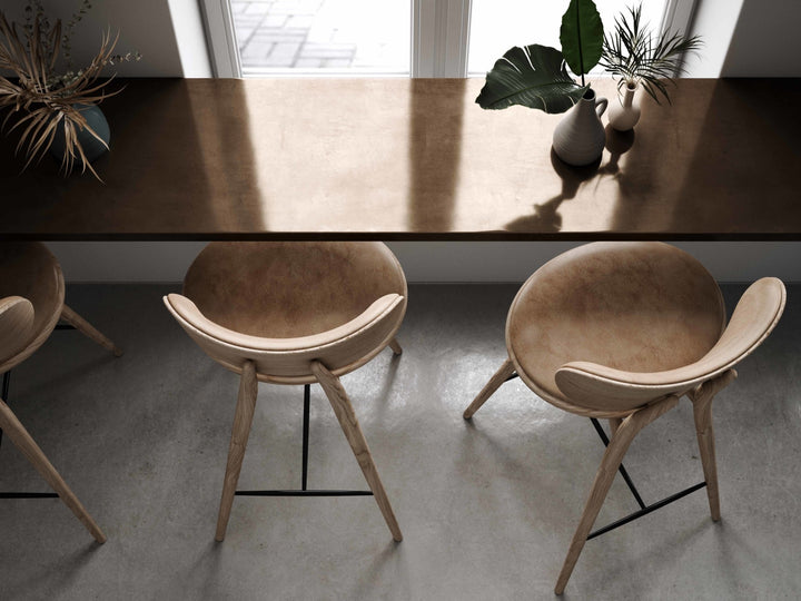 High Stool With Back Rest - Mater - Stools + Benches + Ottomans - Black Stained Beech - 40.2" - HORNE