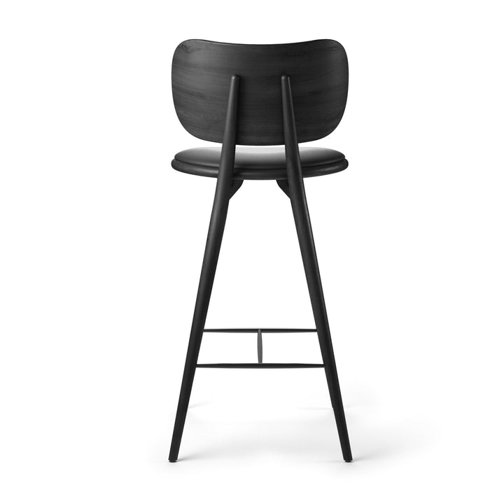 High Stool With Back Rest - Mater - Stools + Benches + Ottomans - Black Stained Beech - 40.2" - HORNE