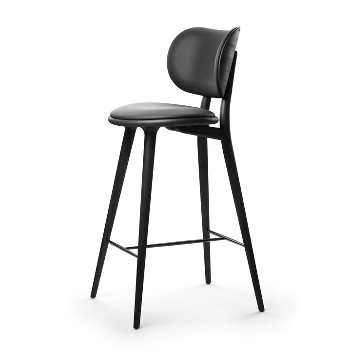 High Stool With Back Rest - Mater - Stools + Benches + Ottomans - Black Stained Beech - 40.2" - HORNE