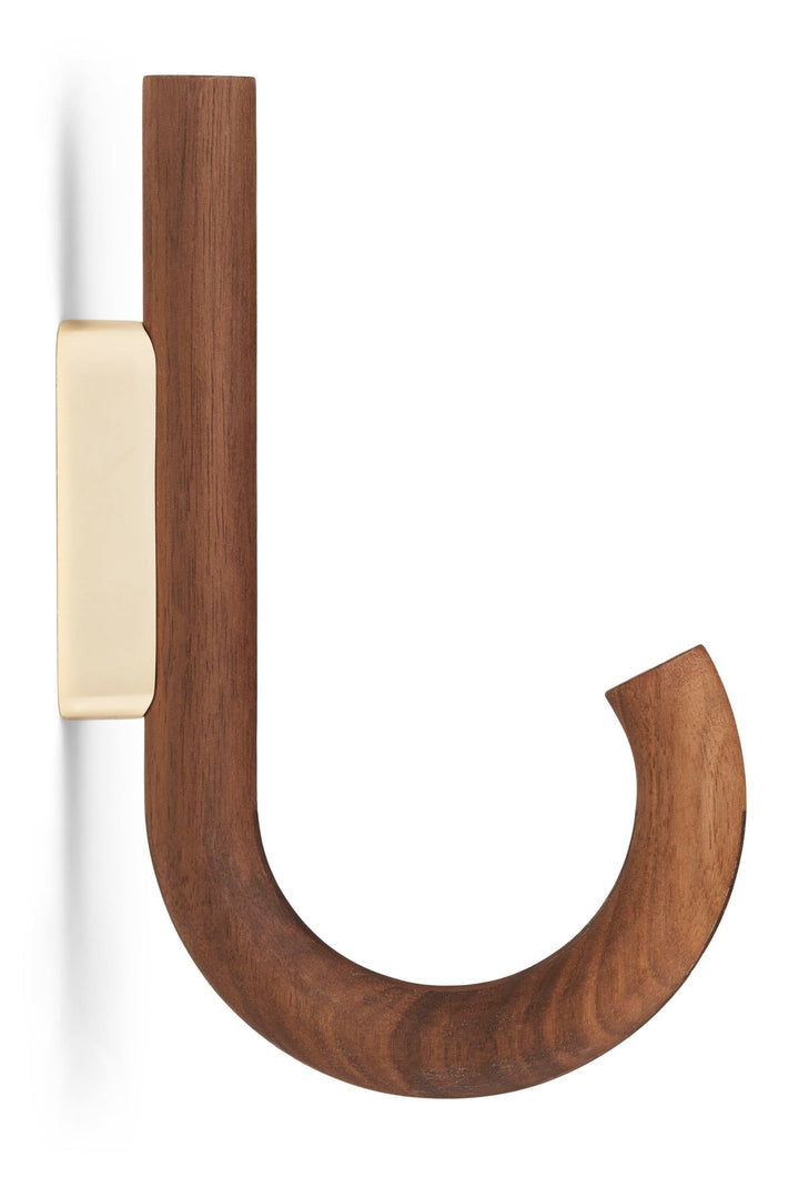Hook Hanger - Set of 2 - Gejst - Storage + Organization - Walnut - Brass - HORNE