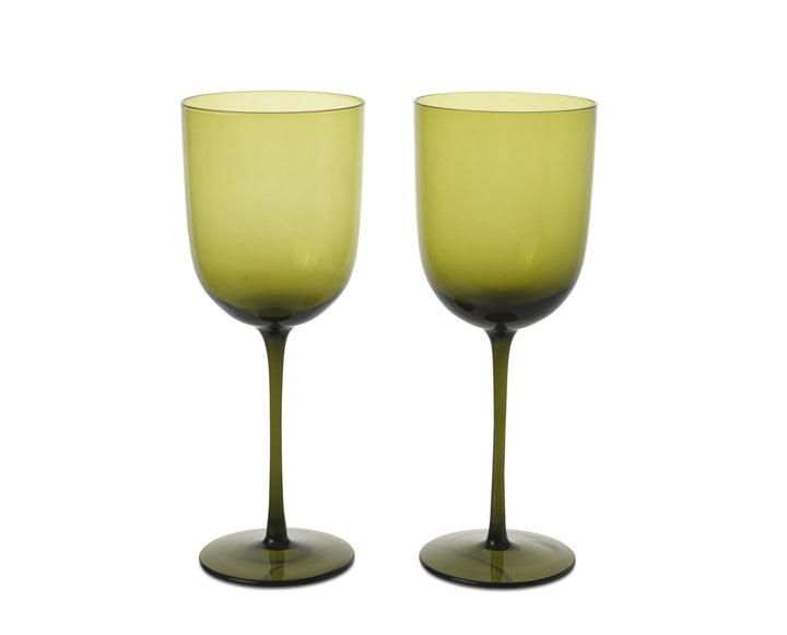 Host Red Wine Glasses - Set of 2 - Ferm Living - Glassware - Moss Green - HORNE