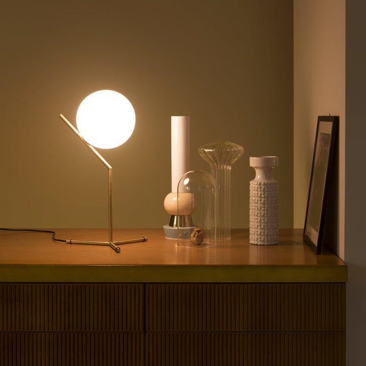 IC Dimmable Table Lamp - Flos - Table + Task - T2 - Red Burgundy - HORNE