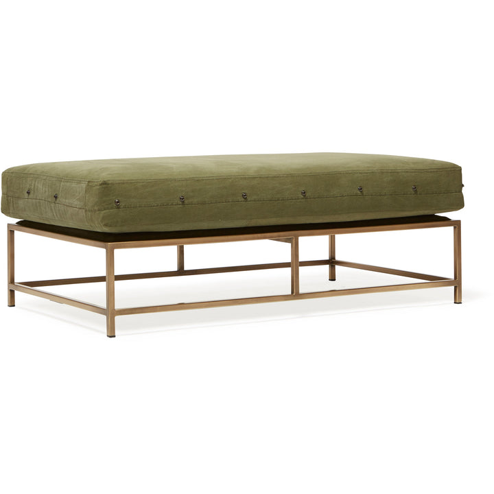 Inheritance Bench - Military Canvas/Antique Brass - Stephen Kenn - Stools + Benches + Ottomans - Olive Military - Light - HORNE