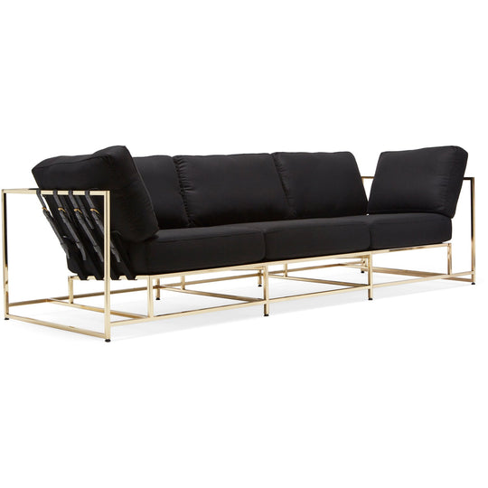 Inheritance Sofa - Black Wool & Brass