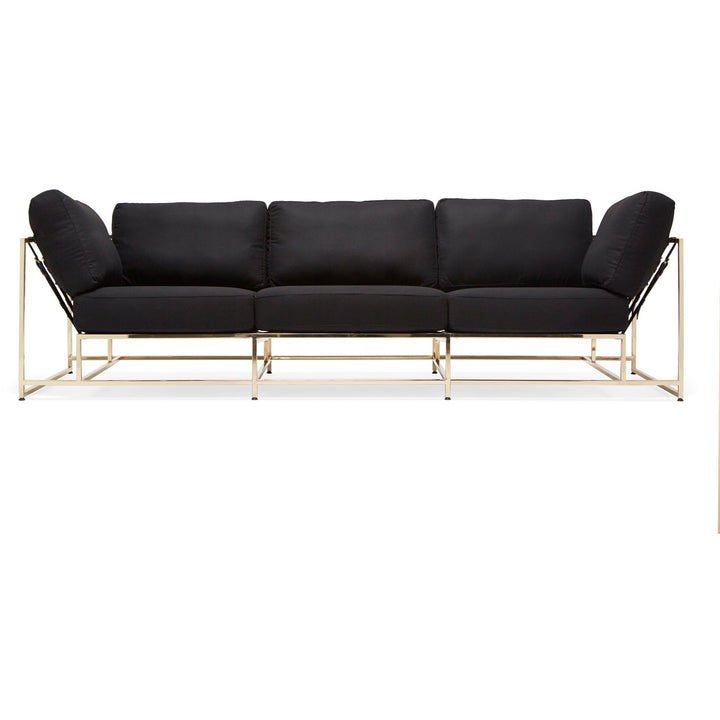 Inheritance Sofa - Black Wool & Brass