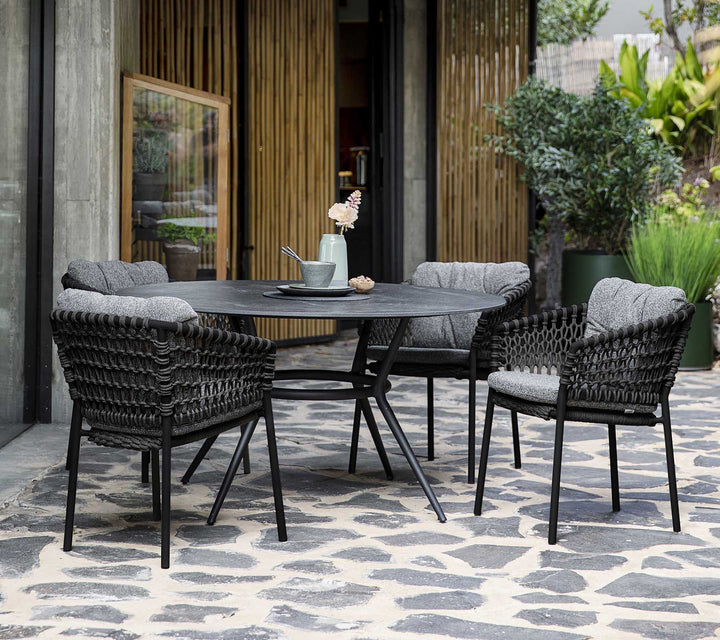Joy Circular Dining Table - Cane Line - Outdoor Furniture - Lava Grey - Dark Grey - HORNE