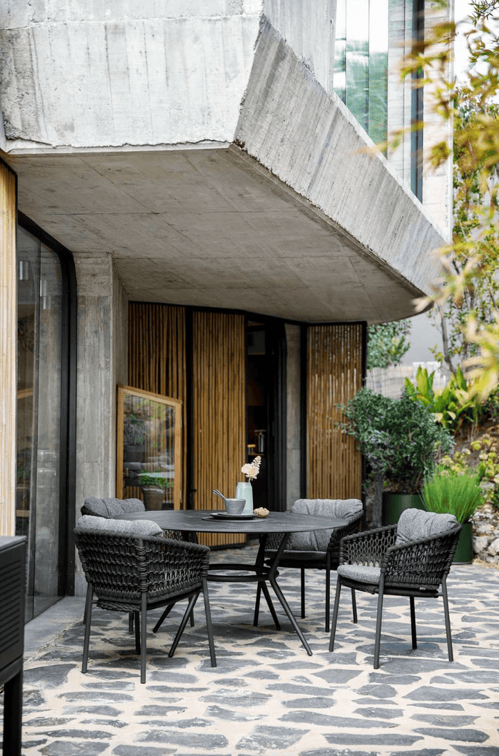 Joy Circular Dining Table - Cane Line - Outdoor Furniture - Lava Grey - Dark Grey - HORNE