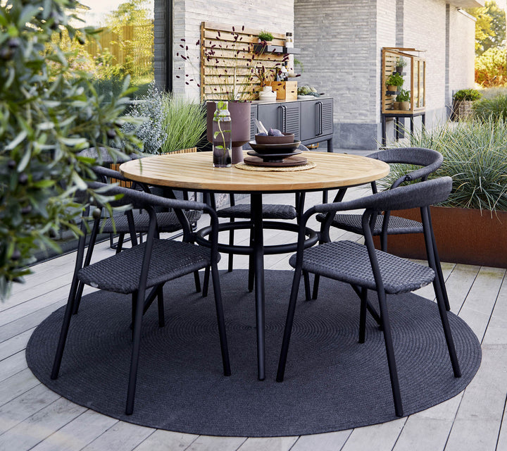 Joy Circular Dining Table - Cane Line - Outdoor Furniture - Lava Grey - Dark Grey - HORNE