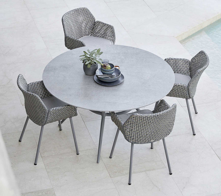Joy Circular Dining Table - Cane Line - Outdoor Furniture - Lava Grey - Dark Grey - HORNE