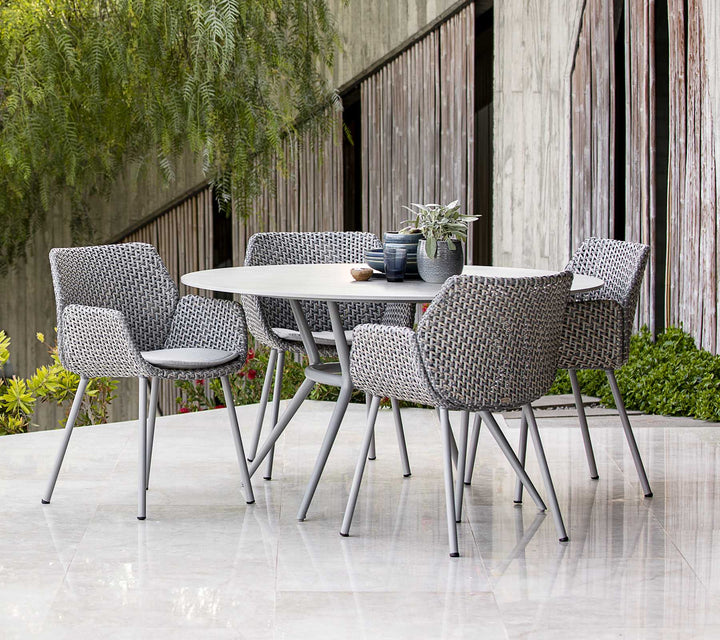 Joy Circular Dining Table - Cane Line - Outdoor Furniture - Lava Grey - Dark Grey - HORNE