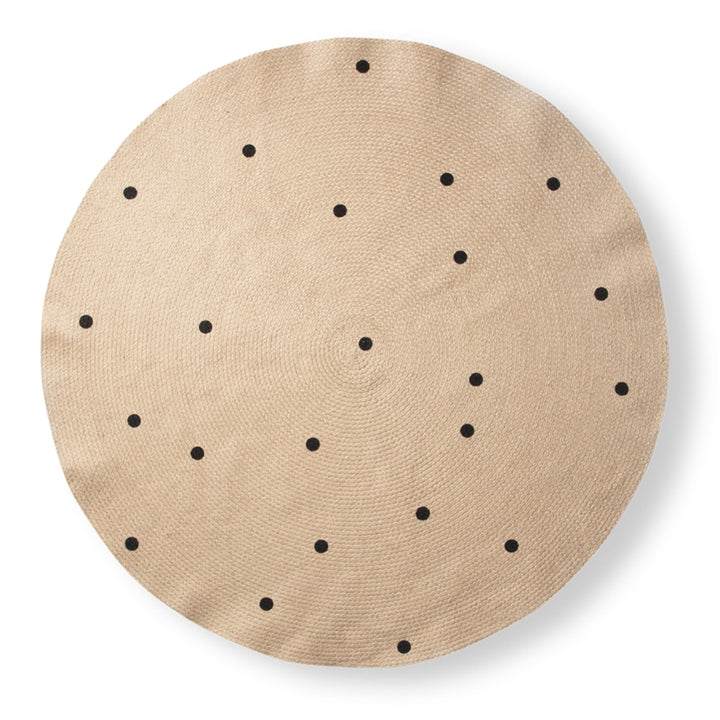 Jute Carpet - Ferm Living Rugs - Large - Black Dots - HORNE