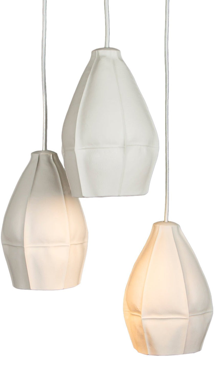 Kawa Pendants - Souda - Chandeliers - Cluster of 3 - Circular Canopy - White - HORNE