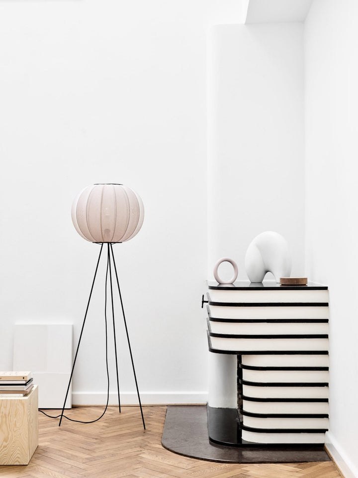 Knit Wit Floor Lamp - Made by Hand - Floor Lamps - Silver - HORNE