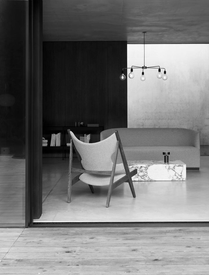 Knitting Lounge Chair - Leather & Fabric - Audo Copenhagen - Chairs - Walnut with Baru 0950 Fabric - HORNE