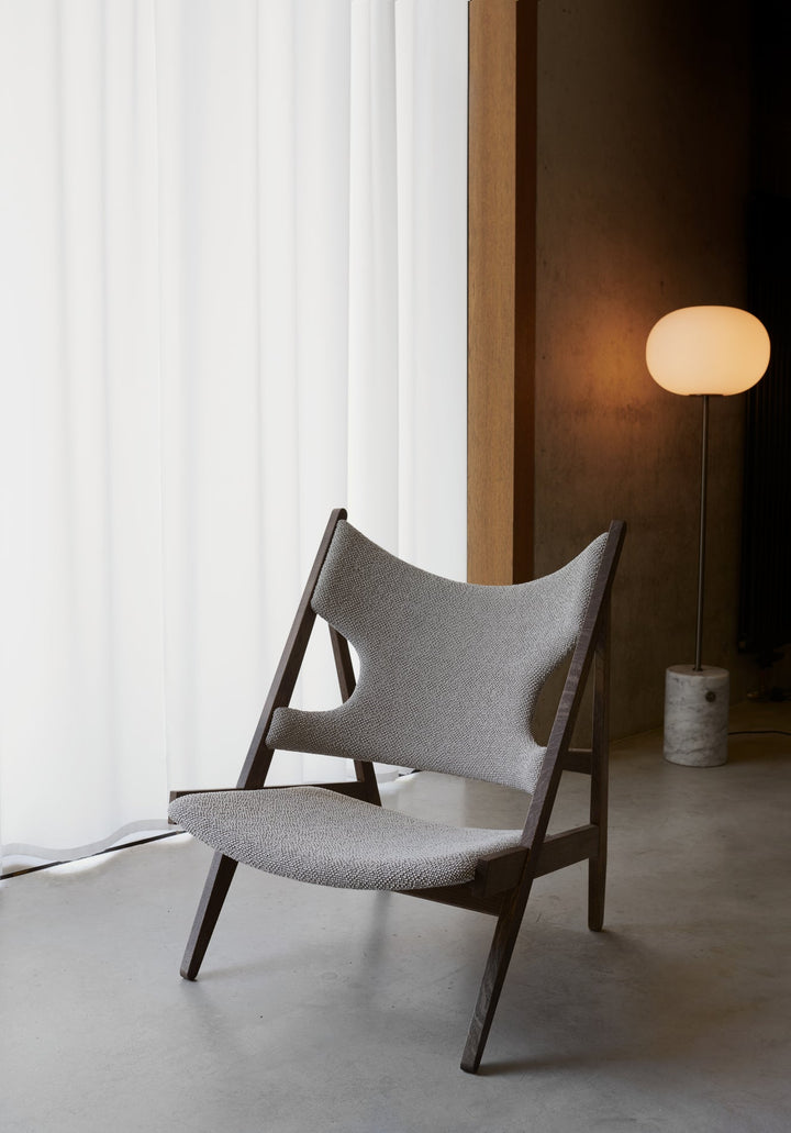 Knitting Lounge Chair - Leather & Fabric - Audo Copenhagen - Chairs - Walnut with Baru 0950 Fabric - HORNE