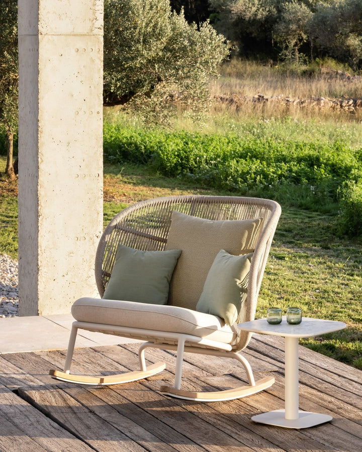 Kodo Rocking Chair - Vincent Sheppard - Outdoor Furniture - Dune White - Almond - HORNE