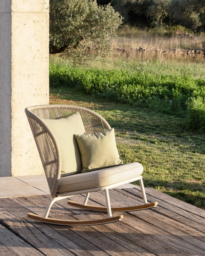 Kodo Rocking Chair - Vincent Sheppard - Outdoor Furniture - Dune White - Almond - HORNE