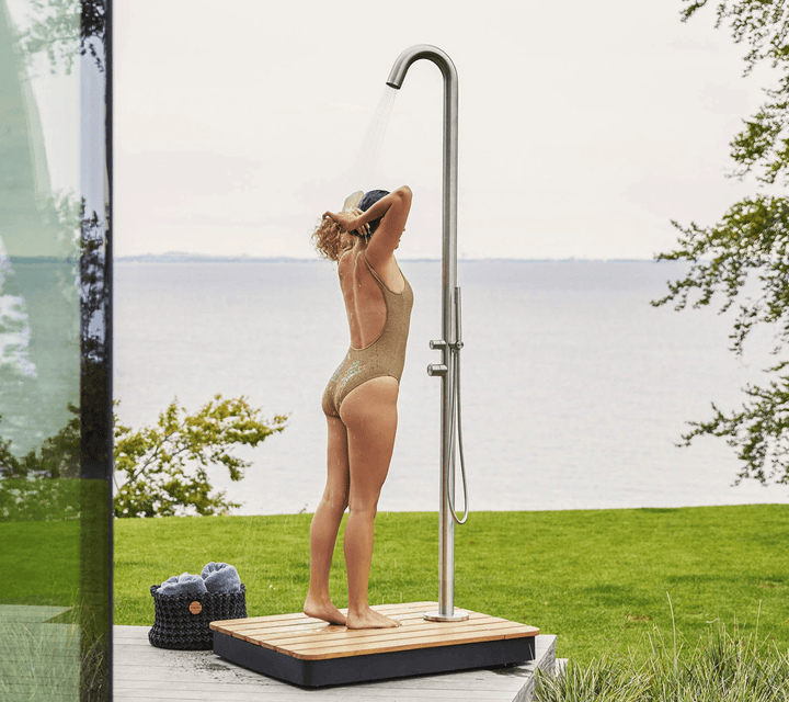 Lagoon Outdoor Shower - Cane Line - Outdoor Accessories - Teak Base - HORNE