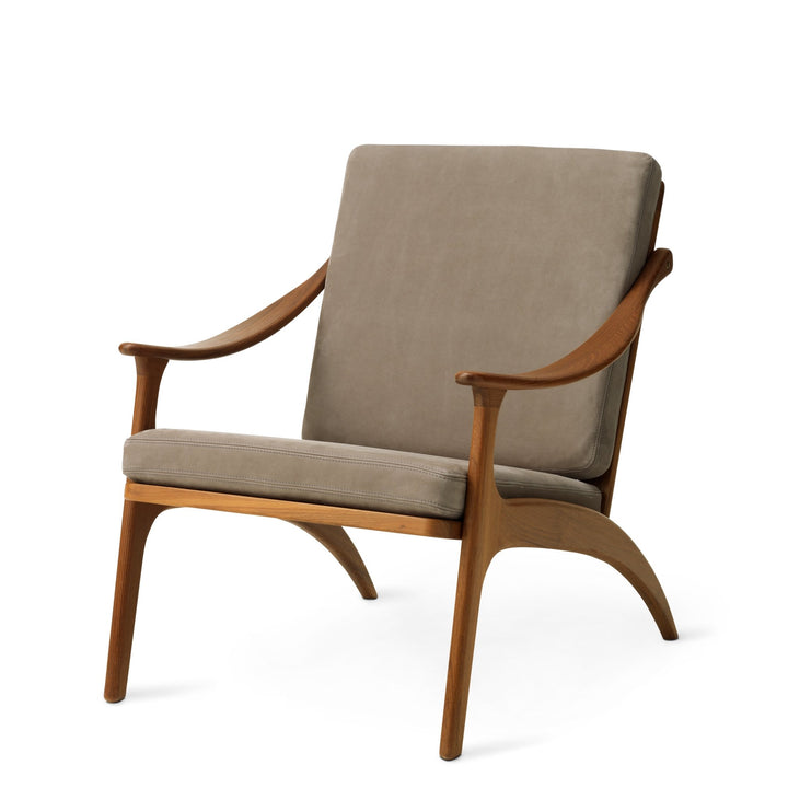 Lean Back Lounge Chair - Warm Nordic - Chairs - Nabuk Seppia/ Teak - HORNE