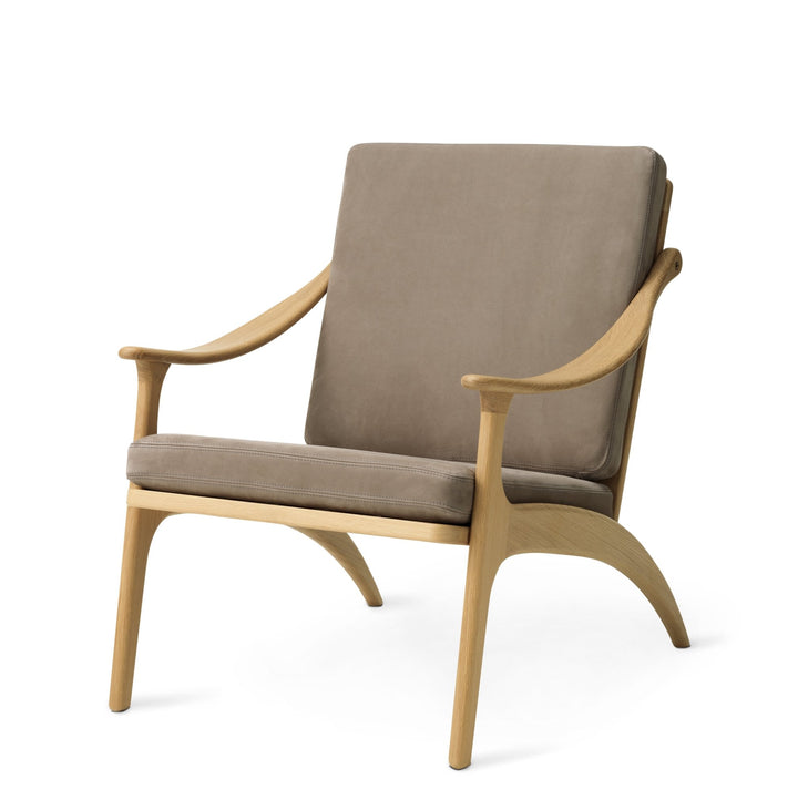 Lean Back Lounge Chair - Warm Nordic - Chairs - Nabuk Seppia/ Oak - HORNE