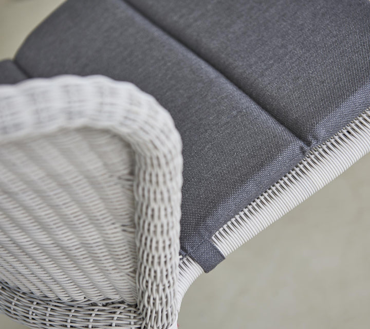 Lean Chair - Cane Line - Outdoor Furniture - White Grey - Add Grey Natté Cushion - HORNE