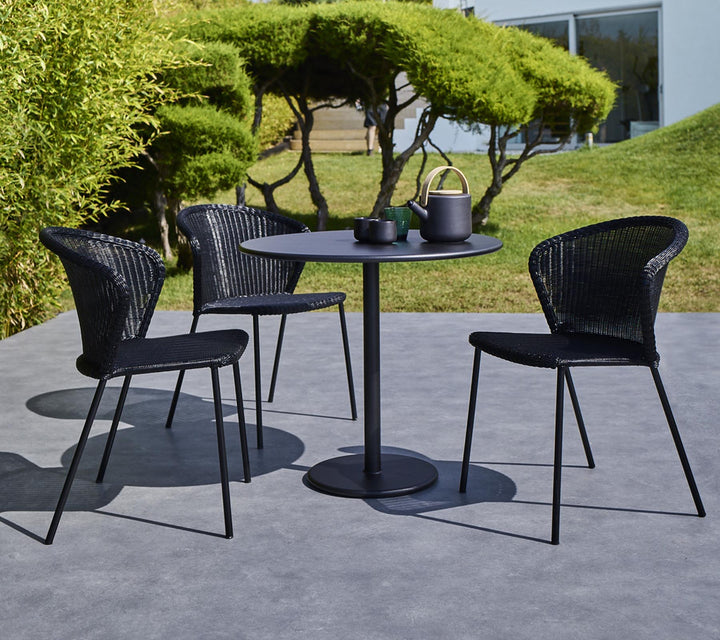 Lean Chair - Cane Line - Outdoor Furniture - White Grey - Add Grey Natté Cushion - HORNE