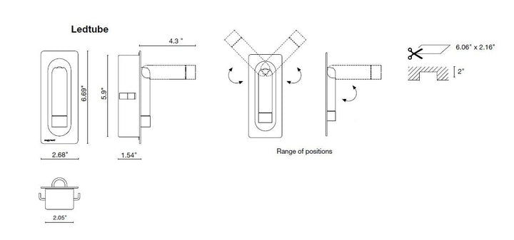 Ledtube Wall Light - Recessed Mount