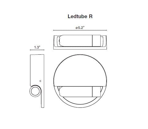 Ledtube Wall Light - Surface Mount - Marset - Wall Sconces - White - Left Mount - light swivels on left side - HORNE
