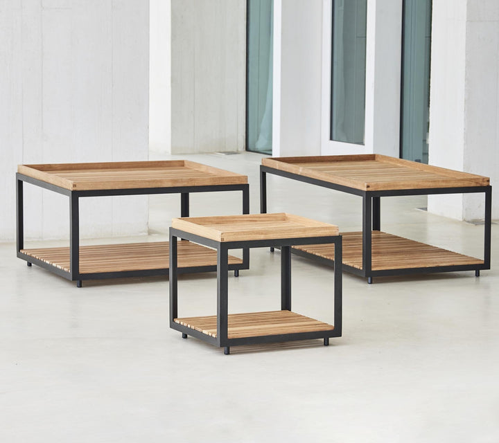 Level Coffee Table - Rectangular - Cane Line - Outdoor Furniture - Lava Grey - Light Grey - HORNE