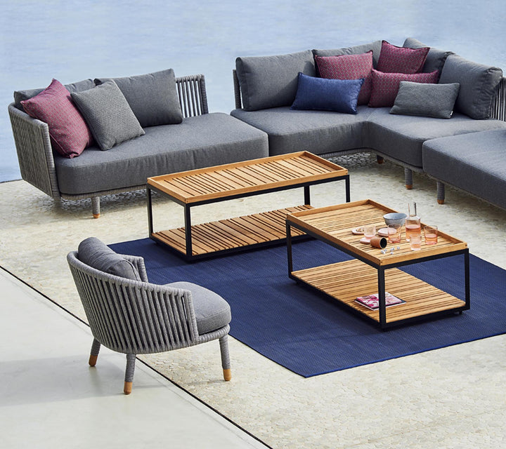 Level Coffee Table - Rectangular - Cane Line - Outdoor Furniture - Lava Grey - Light Grey - HORNE
