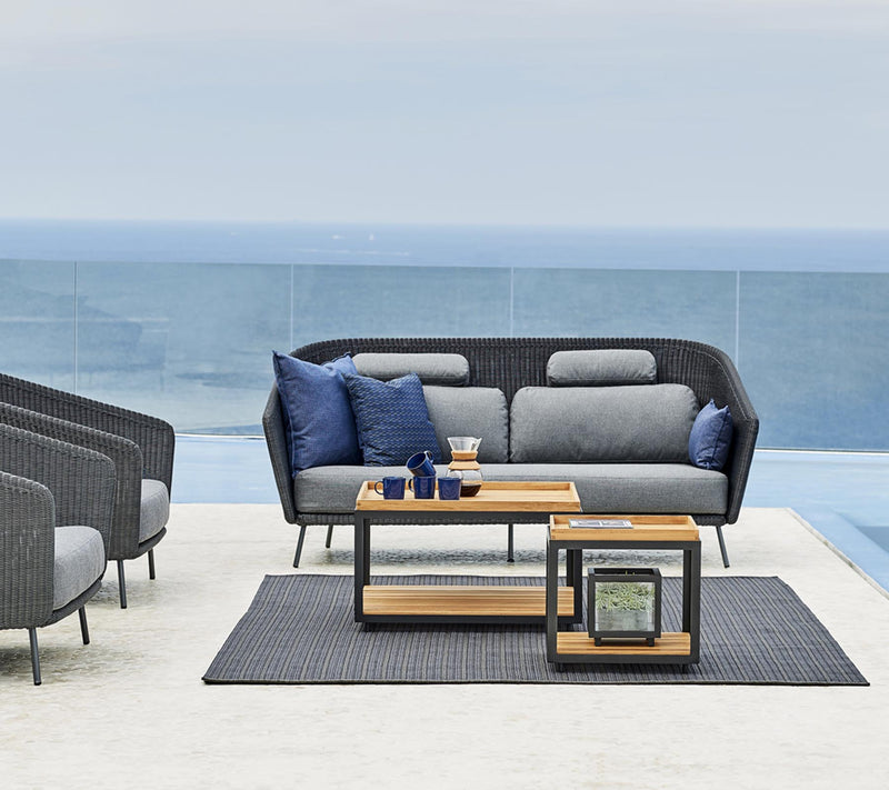 Level Coffee Table - Small - Cane Line - Outdoor Furniture - Lava Grey - Teak - HORNE