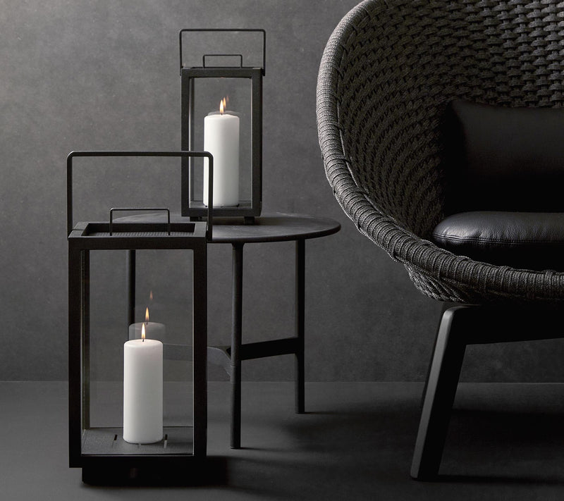 Lighthouse Lanterns - Aluminum - Cane Line - Candle Holders - Rectangular - Lava Grey - HORNE