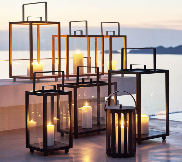 Lighthouse Lanterns - Aluminum - Cane Line - Candle Holders - X - Small - Lava Grey - HORNE