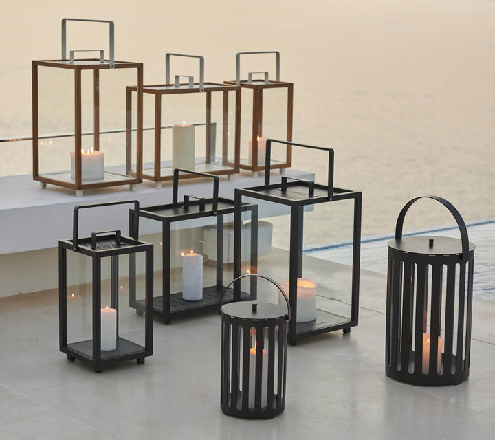Lighthouse Lanterns - Aluminum - Cane Line - Candle Holders - X - Small - Lava Grey - HORNE