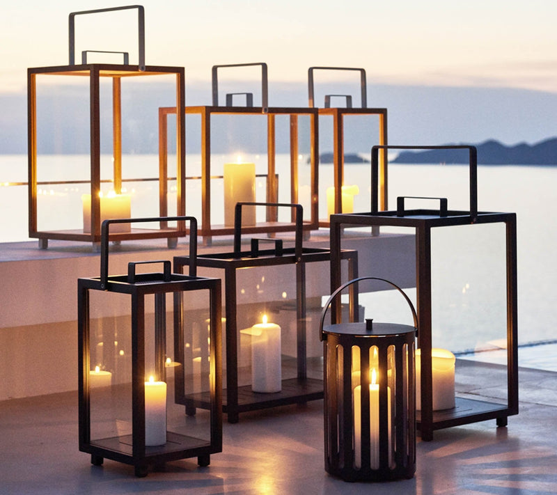 Lighthouse Lanterns - Teak - Cane Line - Candle Holders - Small - HORNE