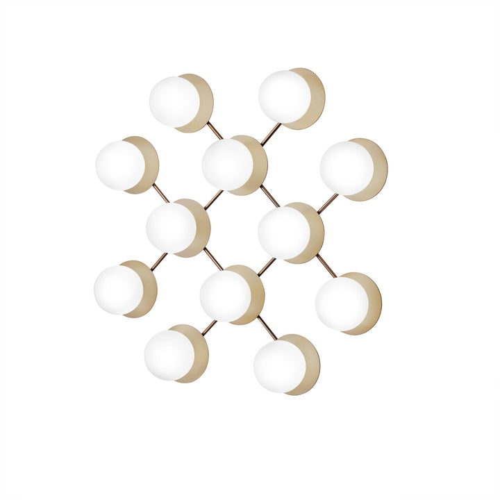 Liila 12 Wall/Ceiling Lamp - Nuura - Wall Sconces - Nordic Gold/Opal White - HORNE