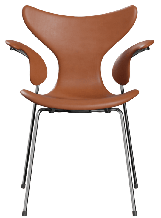Lily Dining Armchair - Fully Upholstered - Fritz Hansen - Chairs - Grace Leather - Walnut - HORNE