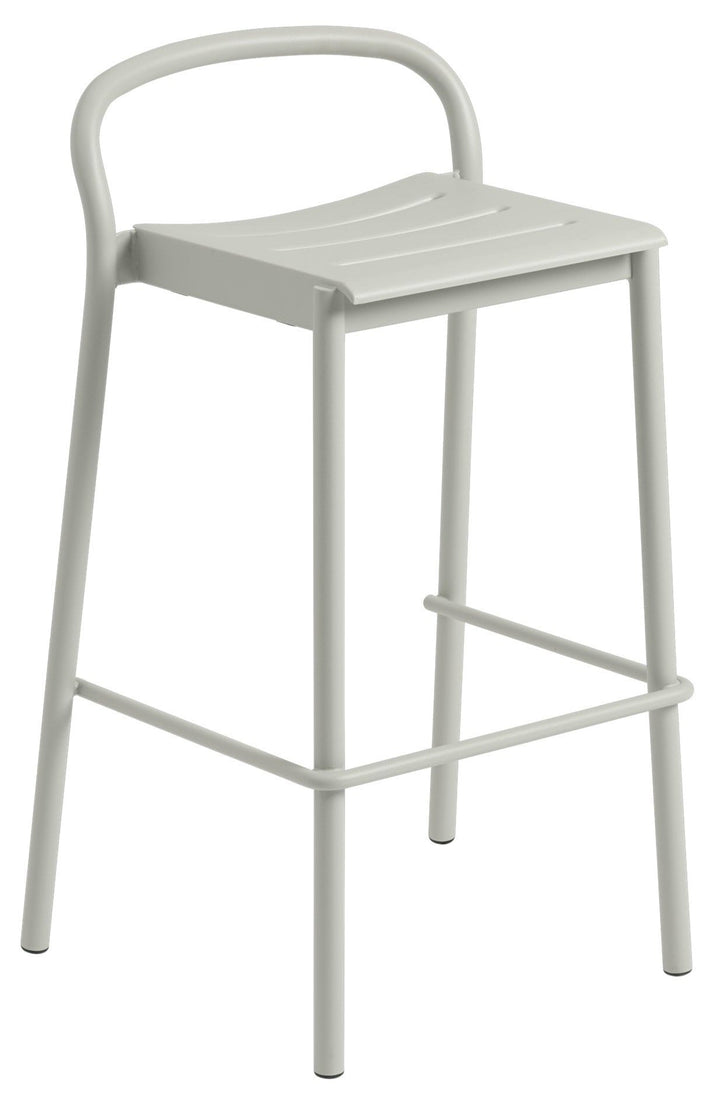 Linear Steel Bar & Counter Stool - Muuto - Stools + Benches + Ottomans - Bar Height - Grey - HORNE