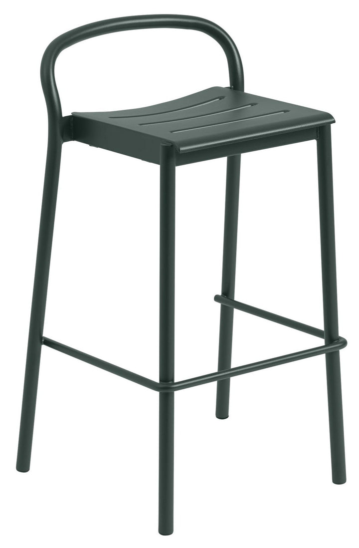 Linear Steel Bar & Counter Stool - Muuto - Stools + Benches + Ottomans - Bar Height - Dark Green - HORNE