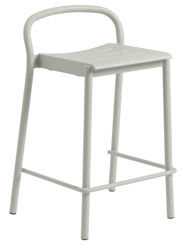 Linear Steel Bar & Counter Stool - Muuto - Stools + Benches + Ottomans - Counter Height - Grey - HORNE