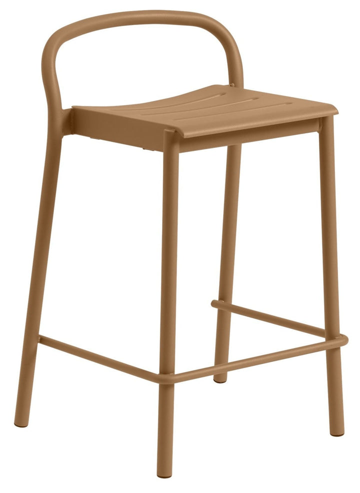 Linear Steel Bar & Counter Stool - Muuto - Stools + Benches + Ottomans - Counter Height - Burnt Orange - HORNE